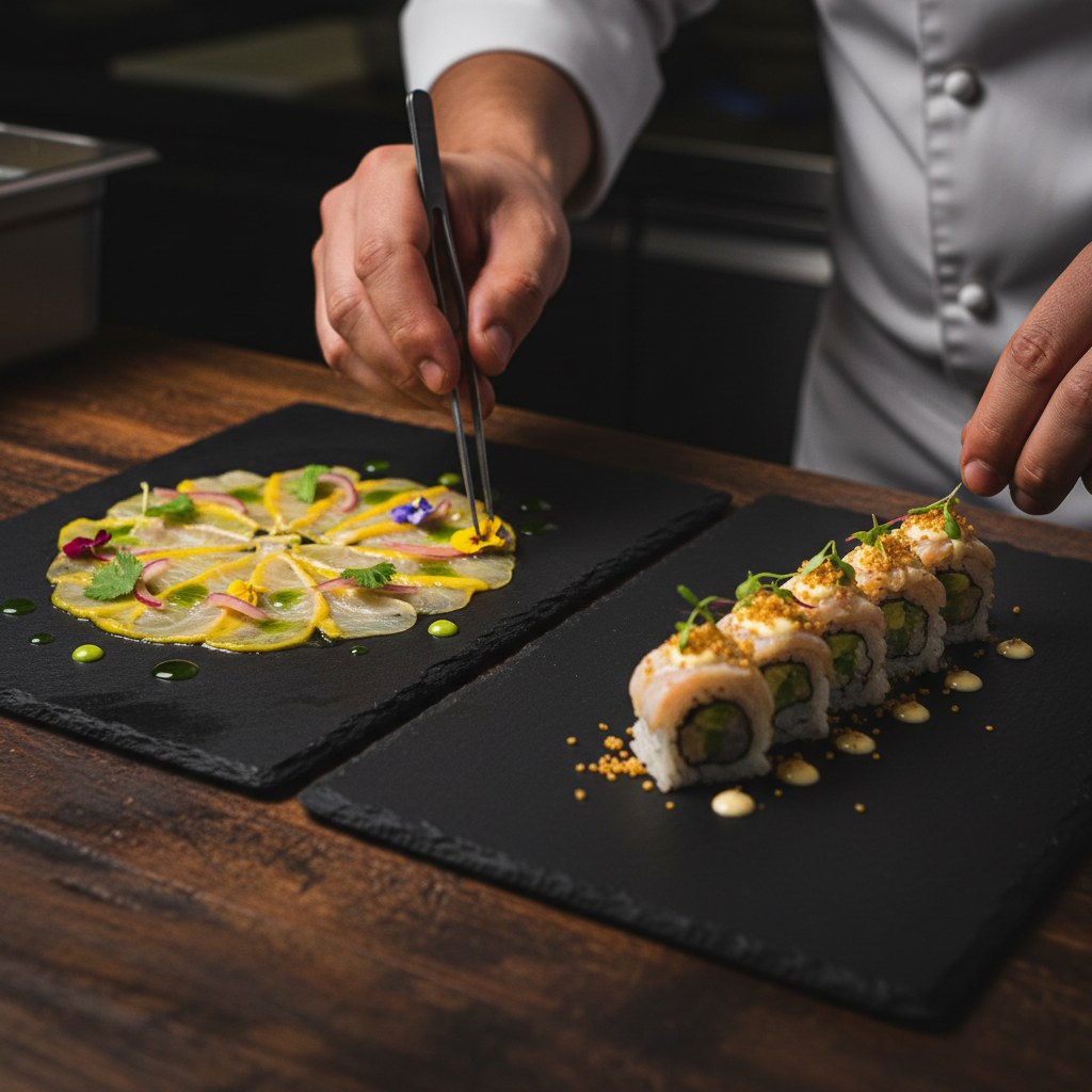 Experiencia gourmet premium con chef reconocido y platos de alta cocina